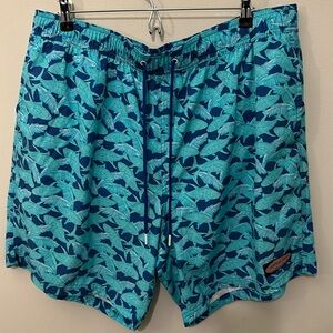 Vineyard Vines Mens Nautical Fish‎ Swim Trunks Ocean Beach Size XT Lined Pockets